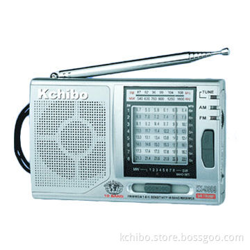 FM/MW/SW1-8 10-band Radio Powered by AA 1.5V x 2 Batteries